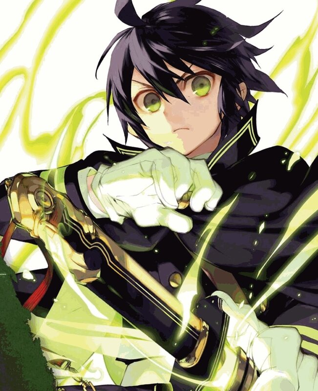 Anime Character with Sword — Black, Dramatic, Manga, Green Eyes