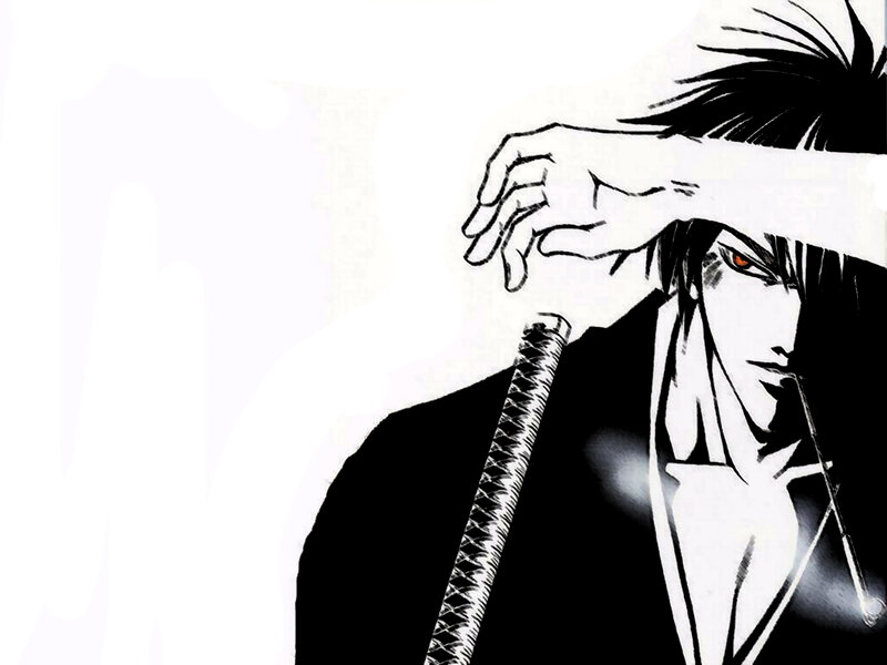 Anime Character with Sword — Black, Dramatic, Manga, Hand