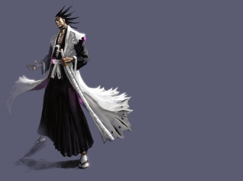 Anime Character with Sword — Black, Dramatic, Manga, Long Coat