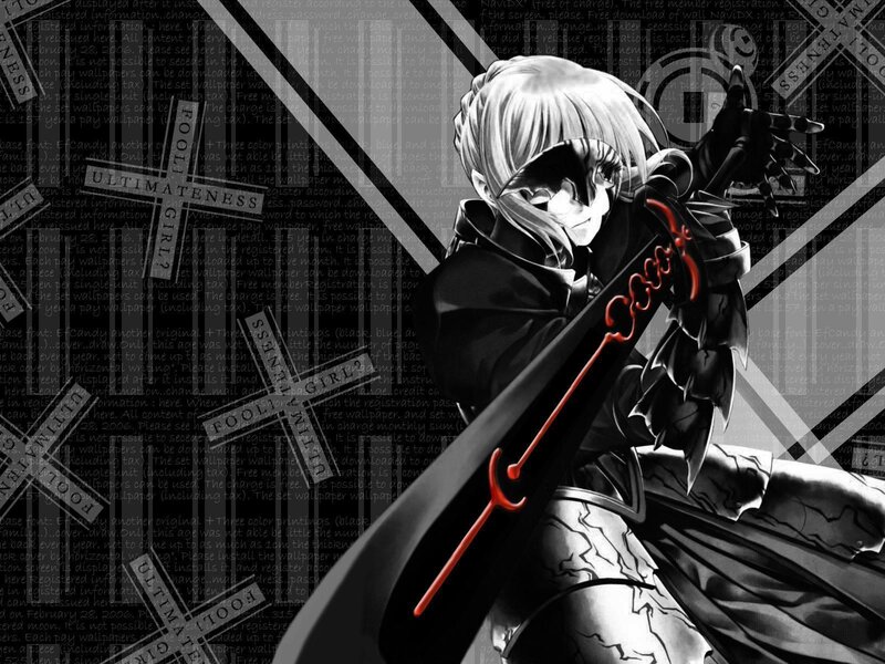 Anime Character with Sword — Black, Dramatic, Manga, Mask, Black and White