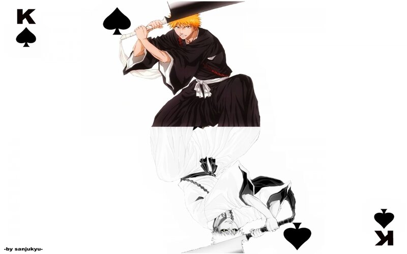 Anime Character with Sword — Black, Dramatic, Manga, Playing Card