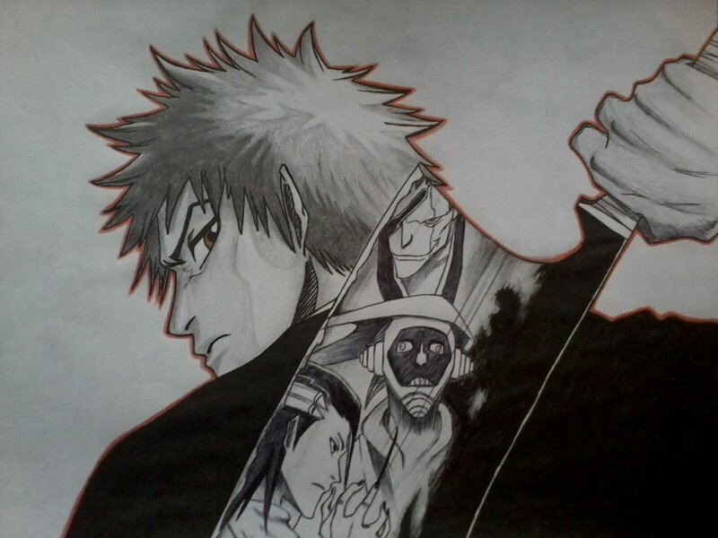 Anime Character with Sword — Black, Dramatic, Manga, Skull Mask