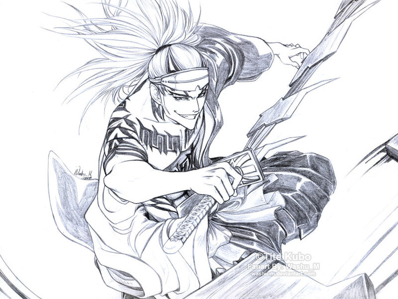 Anime Character with Sword — Black, Dramatic, Manga, Tattoos