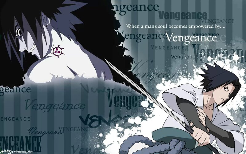 Anime Character with Sword — Black, Dramatic, Manga, Text, Tattoo