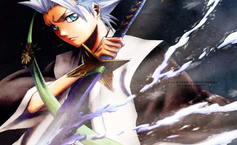 Anime Character with Sword — Black, Dramatic, Manga