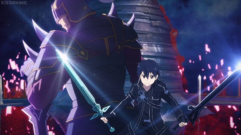 Anime Character with Sword — Black, Dramatic, Night, Armor