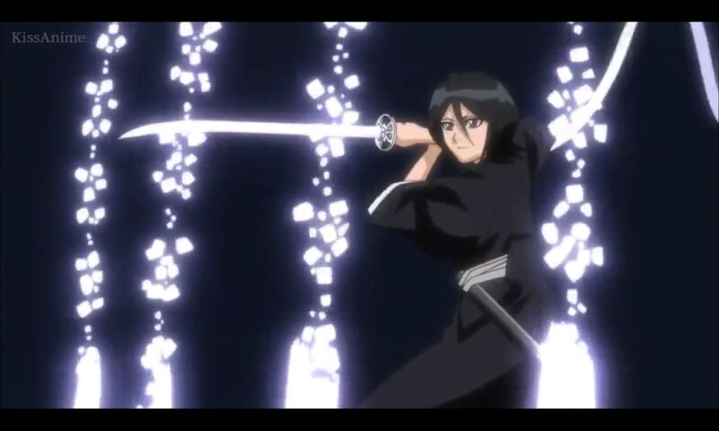 Anime Character with Sword — Black, Dramatic, Night, Dark Background, Light Effects