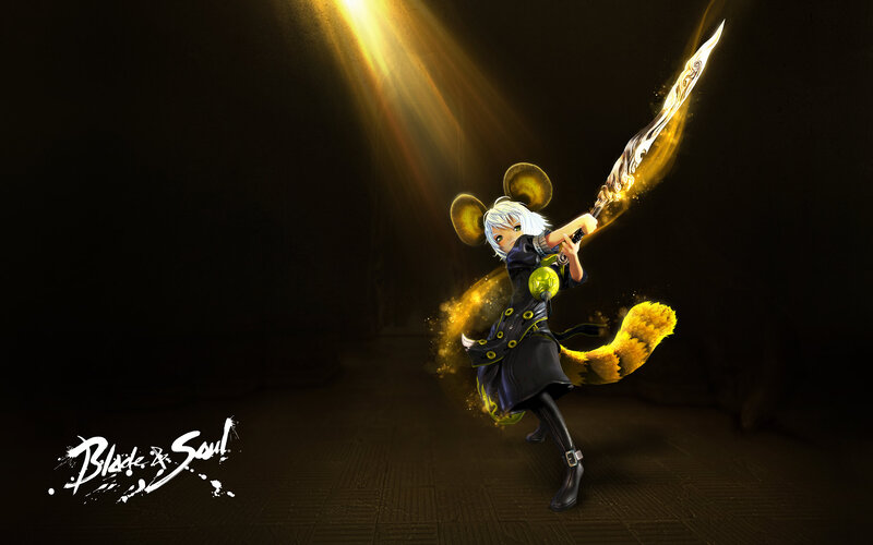 Anime Character with Sword — Black, Dramatic, Night, Digital Art, Cat Ears