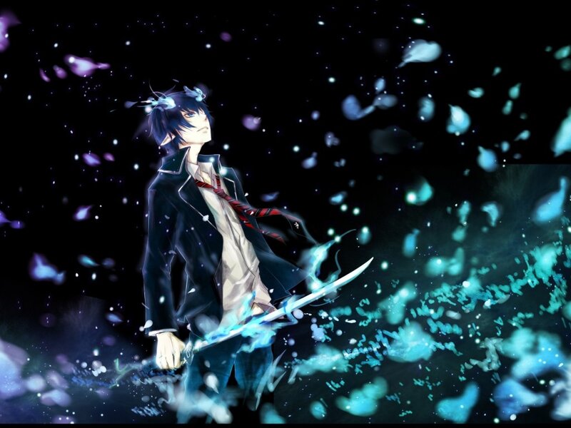 Anime Character with Sword — Black, Dramatic, Night, Digital Art, School Uniform