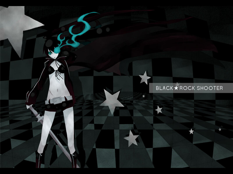 Anime Character with Sword — Black, Dramatic, Night, Digital Art, Stars