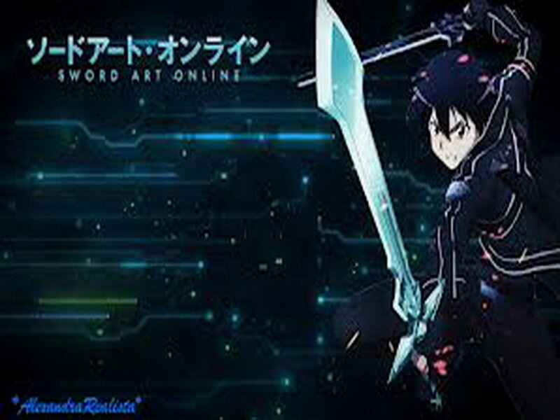 Anime Character with Sword — Black, Dramatic, Night, Digital Background