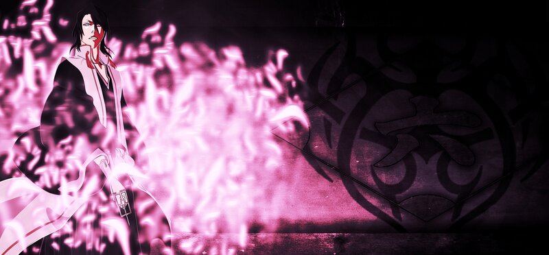 Anime Character with Sword — Black, Dramatic, Night, Flames
