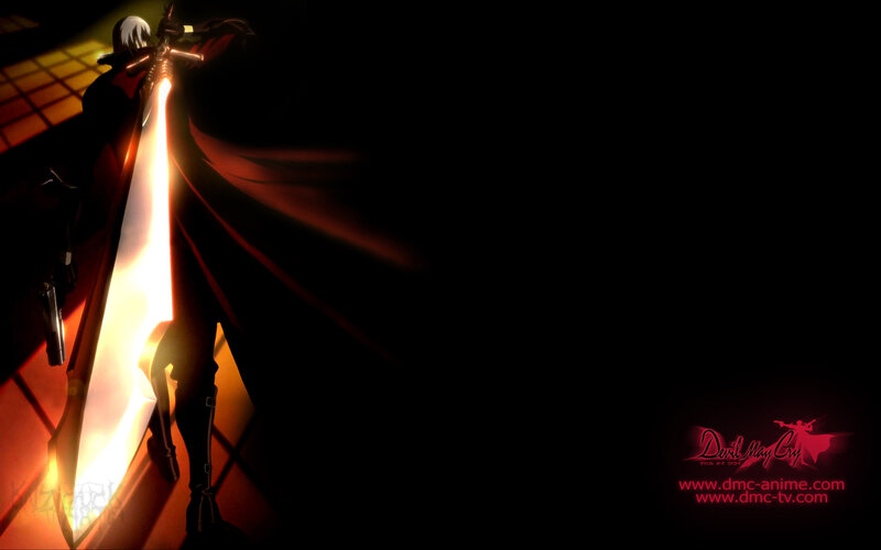 Anime Character with Sword — Black, Dramatic, Night, Gun