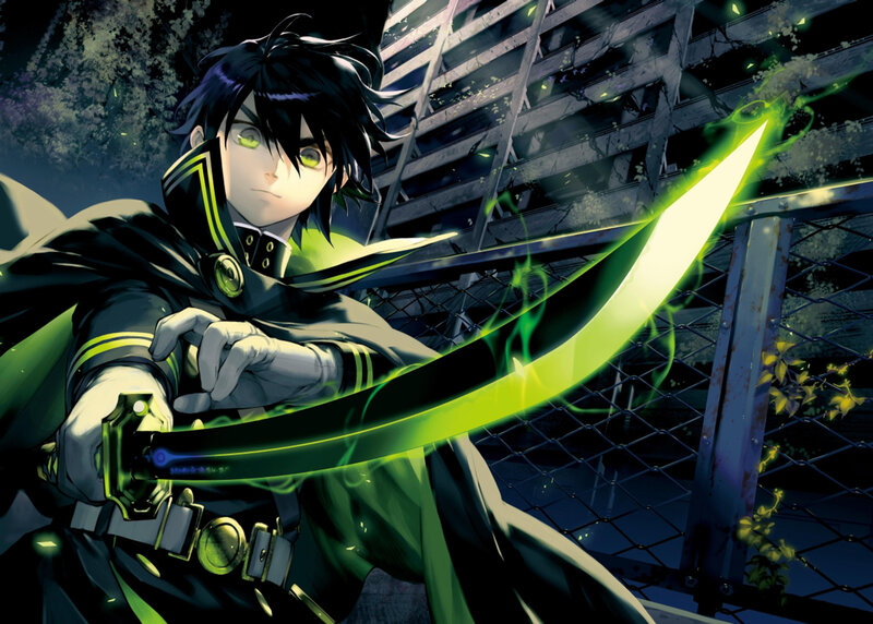 Anime Character with Sword — Black, Dramatic, Night, Manga, Cape