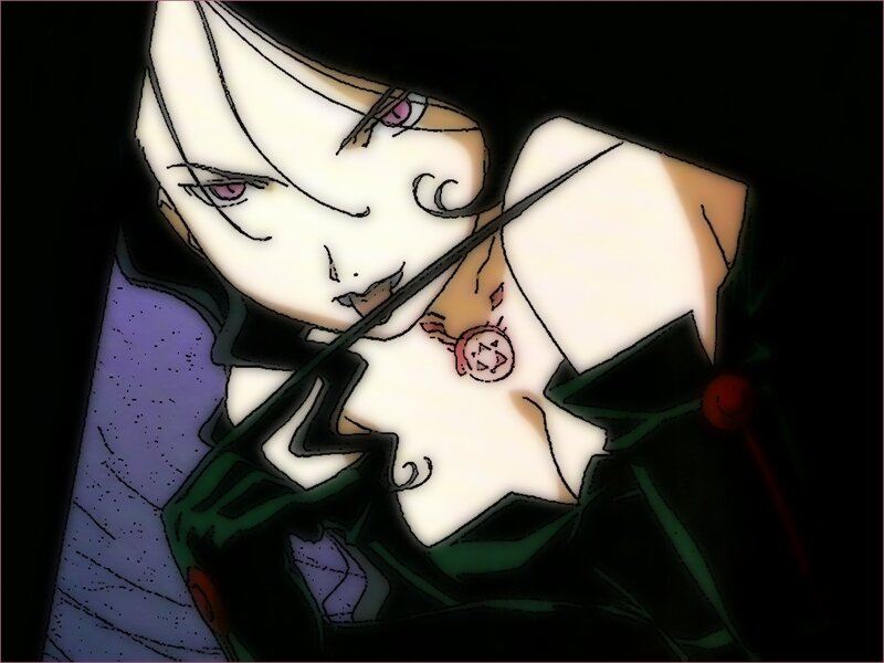 Anime Character with Sword — Black, Dramatic, Night, Manga, Necklace