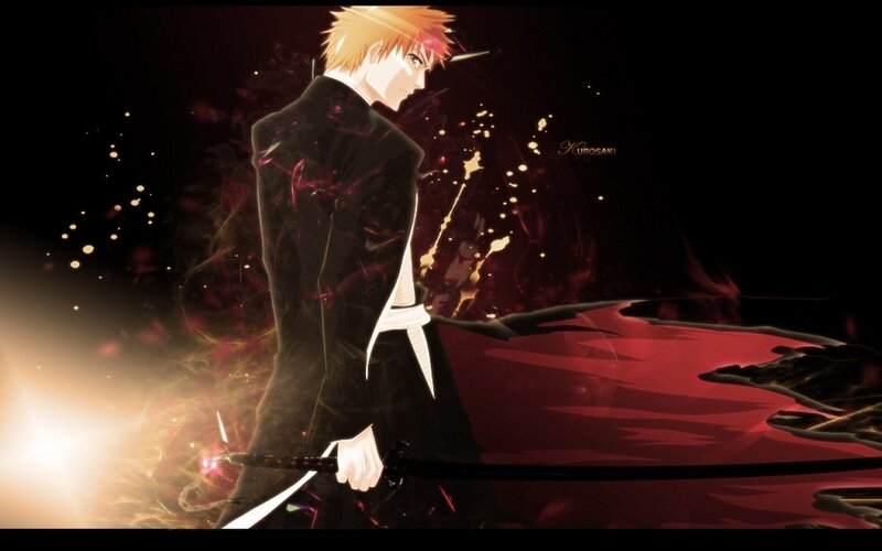 Anime Character with Sword — Black, Dramatic, Night, Red Cape
