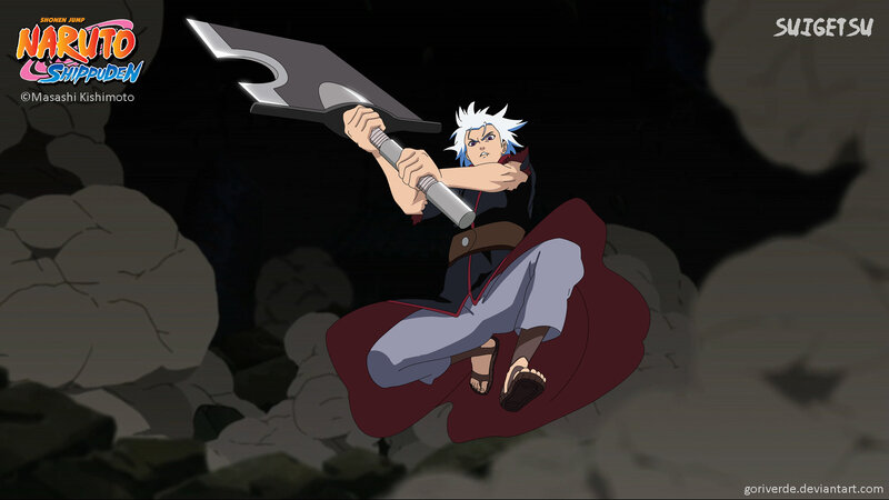 Anime Character with Sword — Black, Dramatic, Night, Rocks