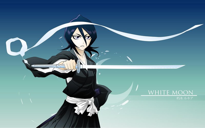 Anime Character with Sword — Black, Dramatic, Sash