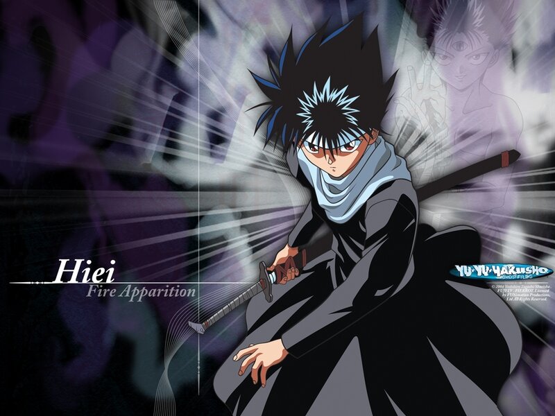 Anime Character with Sword — Black, Dramatic, Scarf