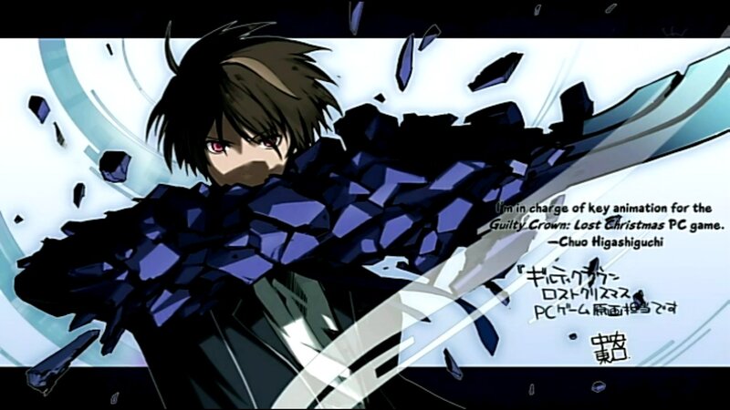 Anime Character with Sword — Black, Dramatic, Shattered Glass