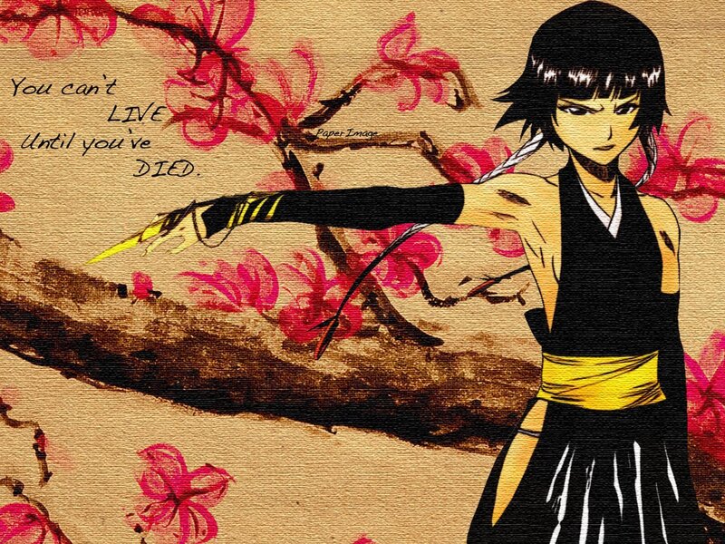 Anime Character with Sword — Black, Dramatic, Spring, Manga, Cherry Blossoms