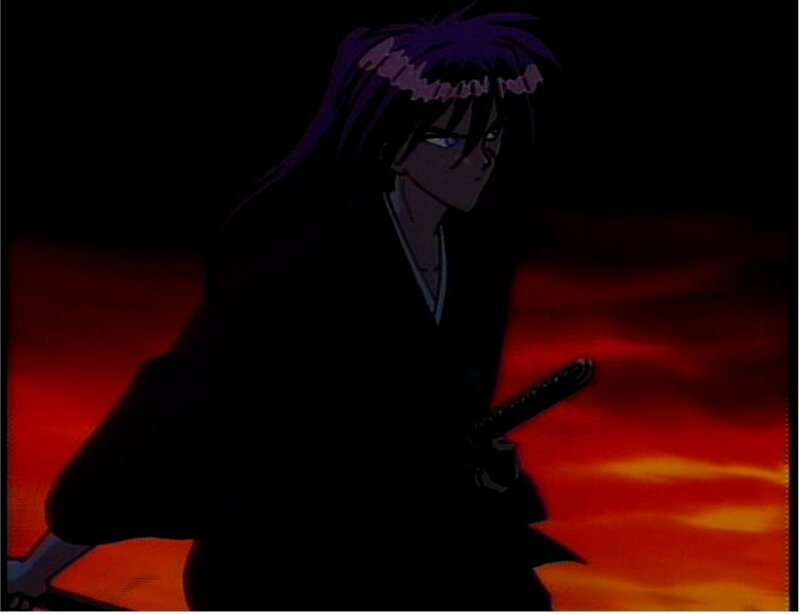 Anime Character with Sword — Black, Dramatic, Sunset, Dark Clothing