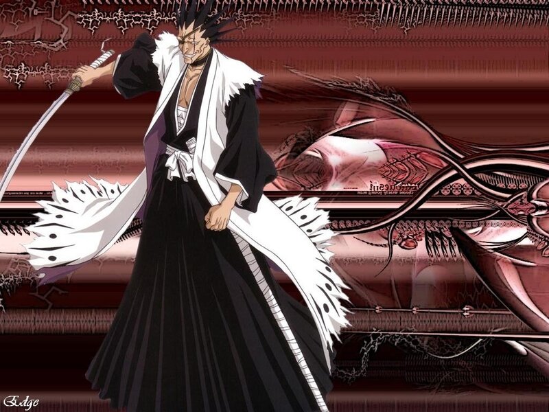 Anime Character with Sword — Black, Dramatic, White Cloak, Spiky Hair