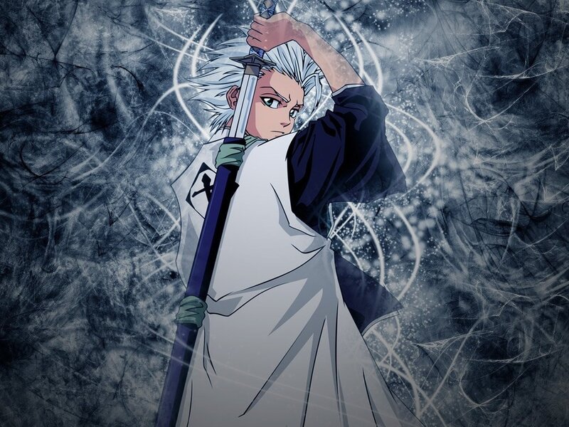 Anime Character with Sword — Black, Dramatic, White Hair, Spiritual Energy