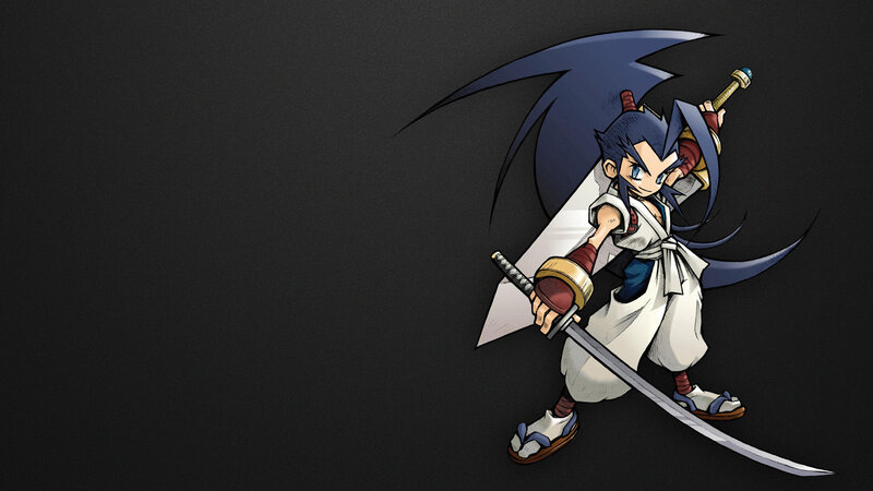 Anime Character with Sword — Black, Dramatic, White Robe