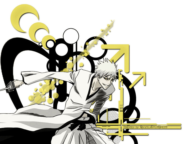 Anime Character with Sword — Black, Dynamic