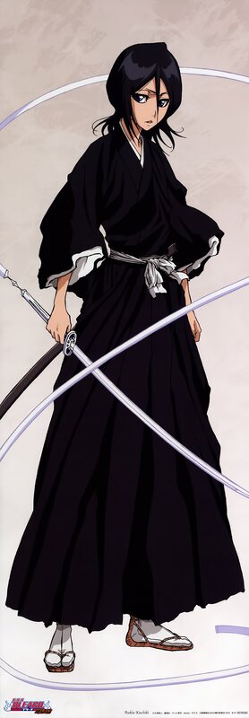 Anime Character with Sword — Black, Serious, Kimono, Sandal