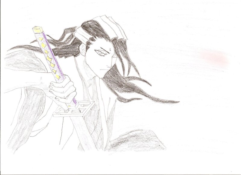 Anime Character with Sword — Black, Serious, Manga, Long Hair
