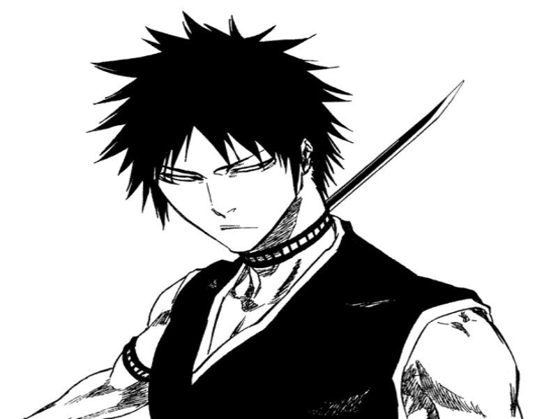Anime Character with Sword — Black, Serious, Manga, Spiky Hair