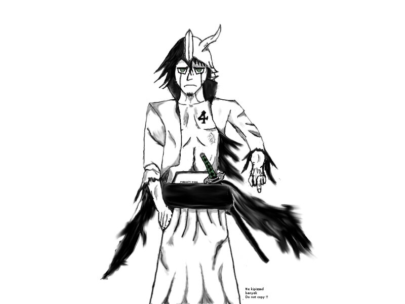 Anime Character with Sword — Black, Serious, Manga