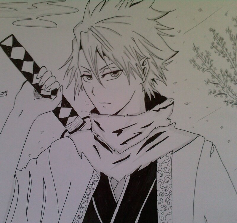 Anime Character with Sword — Black, Serious, Spring, Manga