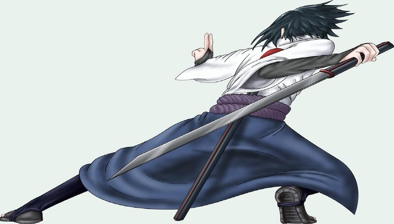 Anime Character with Sword — Blue, Action, Manga, White Robe