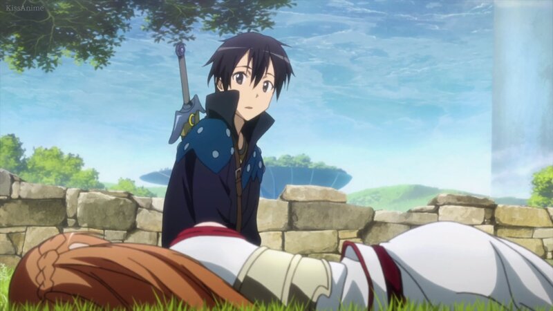 Anime Character with Sword — Blue, Calm, Afternoon