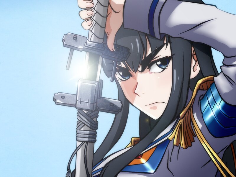 Anime Character with Sword — Blue, Determined, Afternoon