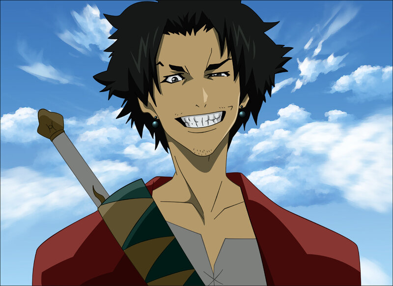 Anime Character with Sword — Blue, Determined