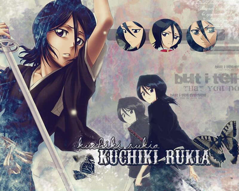 Anime Character with Sword — Blue, Dramatic, Butterflies