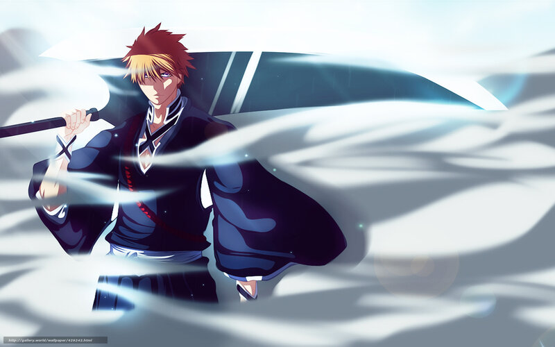 Anime Character with Sword — Blue, Dramatic, Cloaked Robe