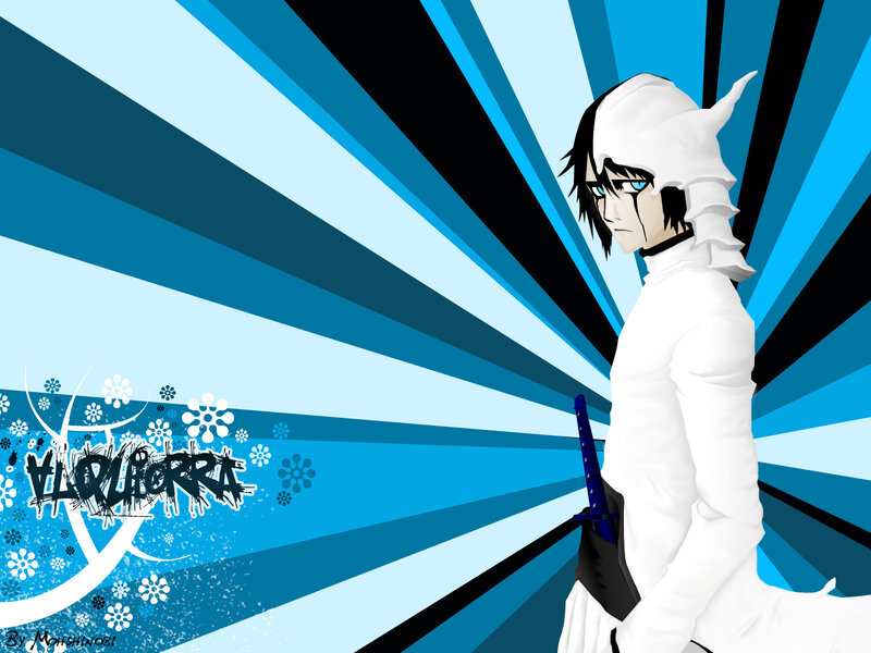 Anime Character with Sword — Blue, Dramatic, Digital Art, White Cloak
