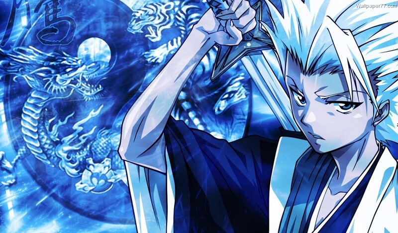 Anime Character with Sword — Blue, Dramatic, Dragon