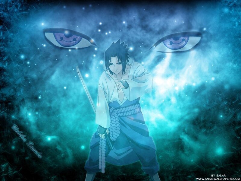 Anime Character with Sword — Blue, Dramatic, Eyes, Smoke