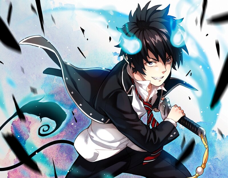 Anime Character with Sword — Blue, Dramatic, Manga, Cloak
