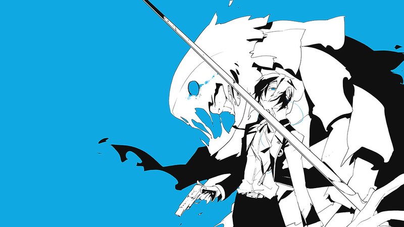 Anime Character with Sword — Blue, Dramatic, Manga, Gun
