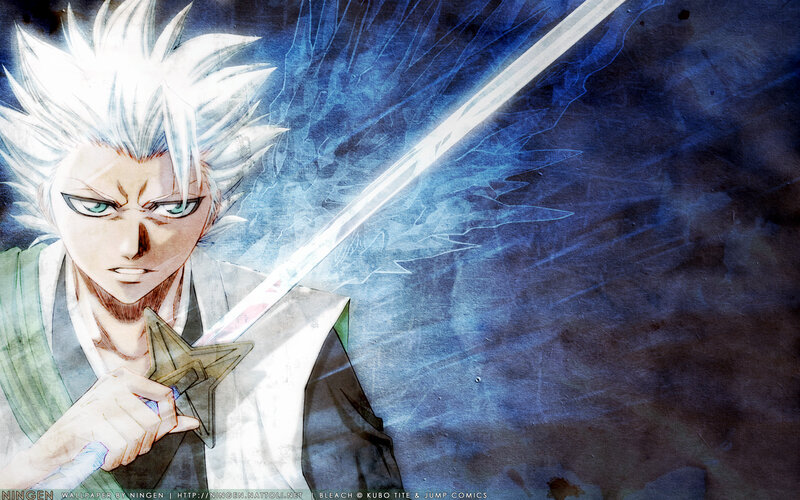 Anime Character with Sword — Blue, Dramatic, Manga, Spiky Hair