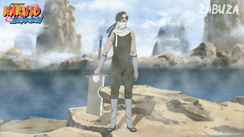 Anime Character with Sword — Blue, Dramatic, Mask