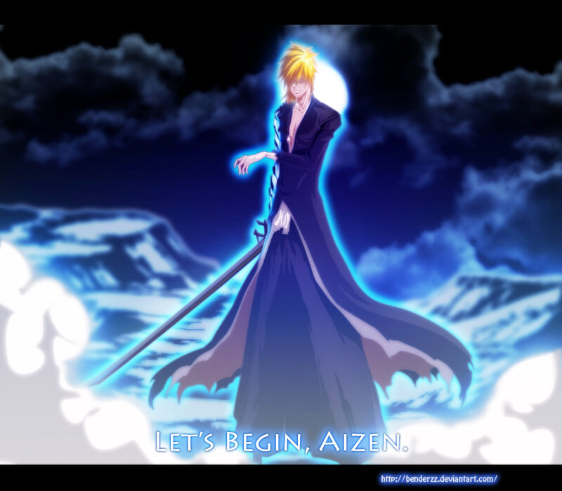 Anime Character with Sword — Blue, Dramatic, Night, Clouds