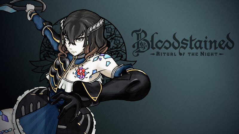 Anime Character with Sword — Blue, Dramatic, Night, Digital Art, Armor